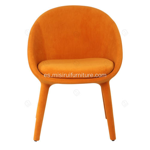 Sillas individuales de cuero genuino de naranja minimalista italiana